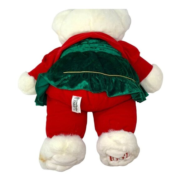 2001 Christmas Snowflake Friend Teddy Bear Girl Festive Bow Plush Stuffed Animal - Picture 5 of 10